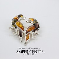 Italian Style Silver Parrot Brooch W/ Assorted Amber Stones Bd0054 Rrp£125 Italian Style Silver Parrot Brooch W/ Assorted Amber Stones Bd0054 Rrp£125