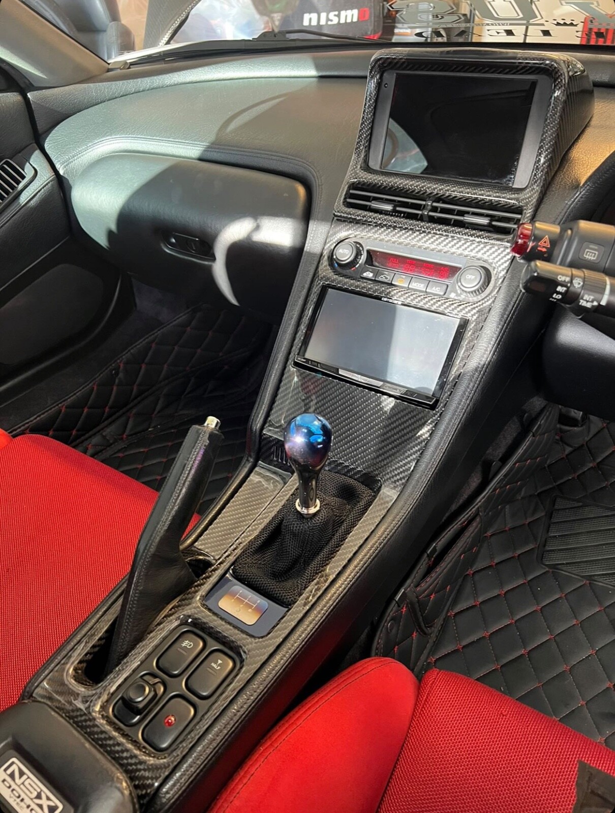 Honda Acura NSX Bespoke RHD Double DIN radio dash panel Gloss Carbon Fiber