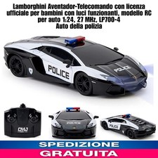 Auto Macchina Telecomandata della polizia Lamborghini Aventador.Regalo x bambini
