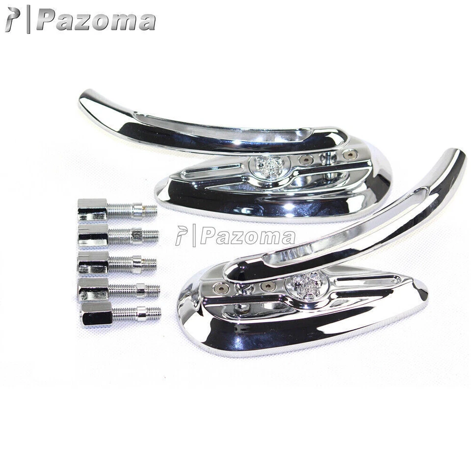 Espejos retrovisores cromados esqueleto calavera motocicleta para cafe racer bobber chopper Foto 4 de 4