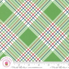 Moda SWEET MELODIES 21816 21 Green  Check Plaid  AMERICAN JANE Quilt Fabric 30's
