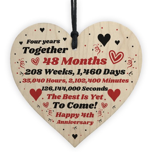 1st 2nd 3rd 10th Anniversary Gift Husband Wife Wedding Mr & Mrs Gift Wood Heart - Picture 5 of 13