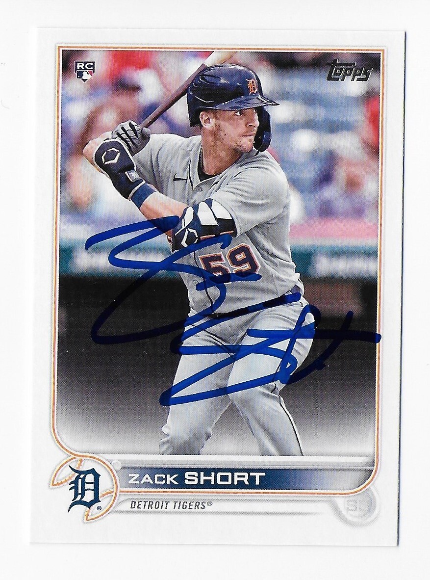 スポーツ選手 TOPPS TRIBUTE AUTOGRAPHS 2022 TOPPS #148 ZACK SHORT TIGERS AUTOGRAPHED SIGNED