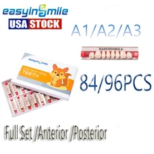 84/96PCS  A1 A2 A3 Color Dental Synthetic Polymer FakeTeeth Resin Denture 