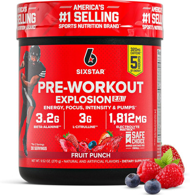 Six Star Pre-Workout Powder for Men & Women, Fruit Punch (30 Servings) - Prework