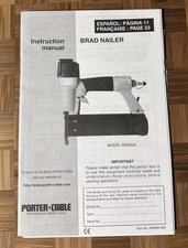 Porter Cable Brad Nailer Model BN200A Instruction Manual Operators Guide Book