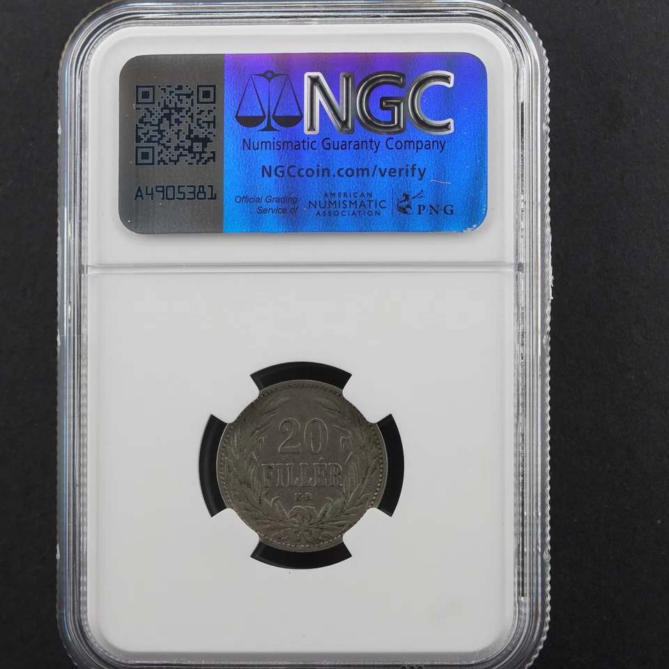 1894 KB Hungary 20 Fil NGC VF 35 Grade Coin 🇭🇺 Free Shipping! - Image 2 of 3