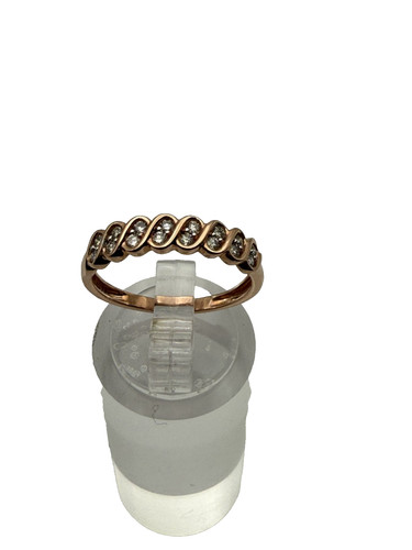 10kt rose gold .25 ct diamond wedding band sz 7 - 1.3 grams $399 #150