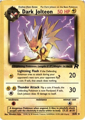 Dark Jolteon Unlimited Uncommon Team Rocket 38/82 HP