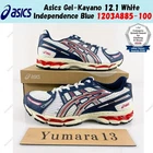 Asics Gel-Kayano 12.1 White Independence Blue 1203A885-100 Men's Size