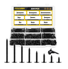220 PCS 8 Truss Head Black Wood Screws Assortment Kit, High Hardness Wood Screw