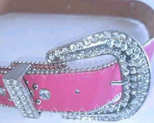 Western Rhinestone Cowgirl Rodeo Bling Belt Pink