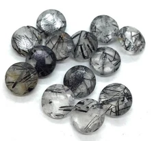 6mm Black Rutile Round Faceted Cut For Making Jewelry