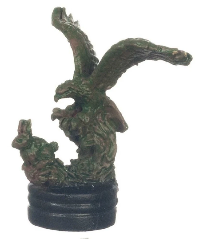 Dolls House Green Aged Bronze Eagle Ornament 1:12 Falcon Miniature Accessory - Image 1 of 4