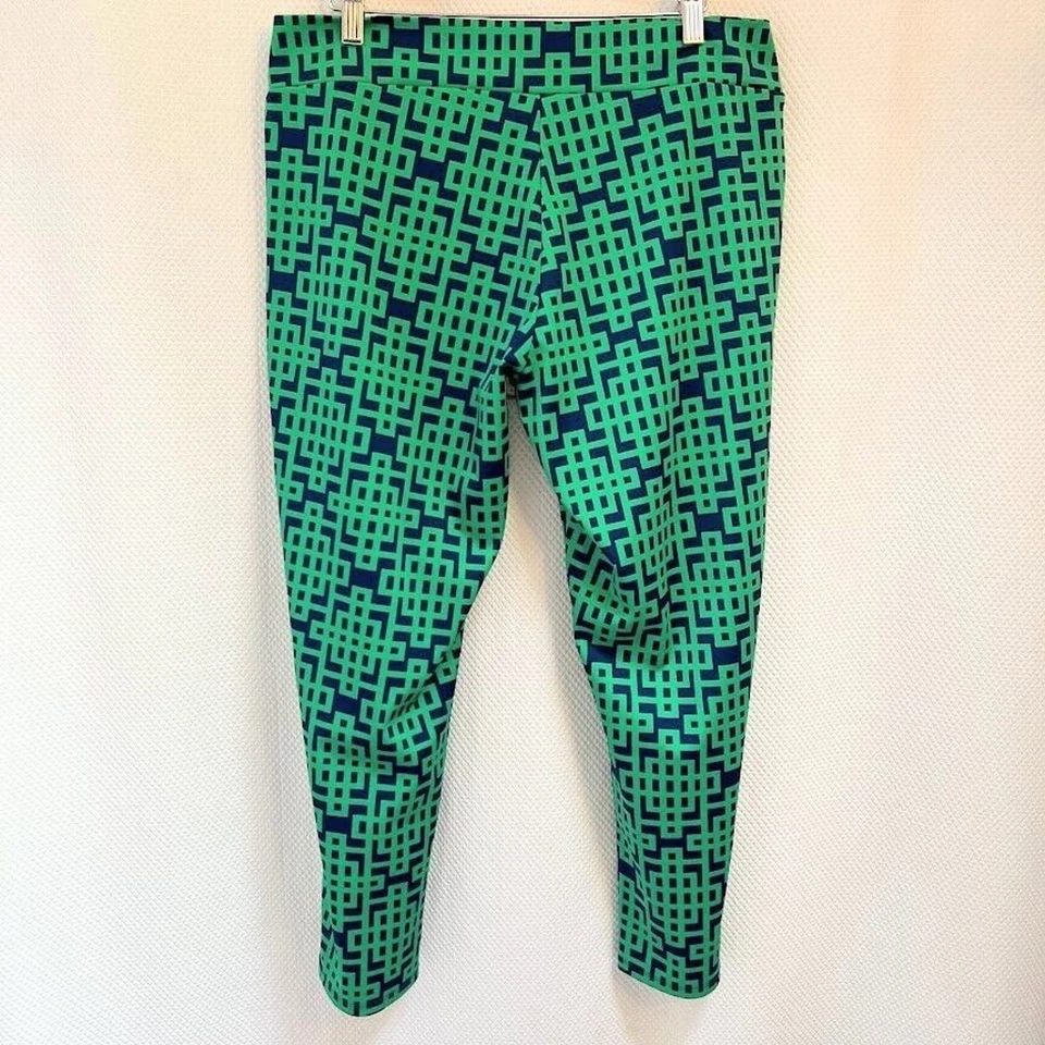 MUDPIE Women's Ankle Skinny Pants Pull On Navy & Green SZ Large (14-16) - Image 3 of 4