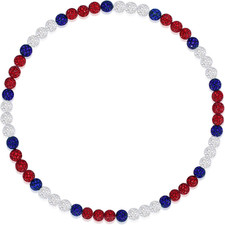 18 Inch Stretch Elastic Baseball Necklace for Boys, Sparkly Rhinestone-Style Bea