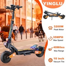 YINGLU 3200W Dual-Motor Electric Scooter Off-Road Tires Adjustable Height 35 MPH