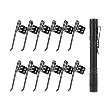 20 Pieces Replacement Flashlight Clip for Removable Accessories, Black Pocket...
