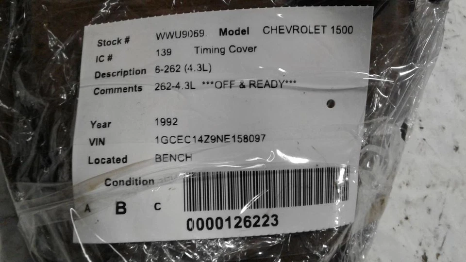 Cubierta de distribución 6-262 4,3 L para camioneta Chevrolet 1500 88-93 584768 Foto 4 de 4