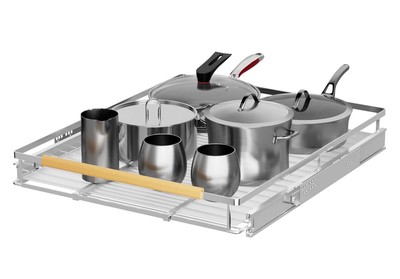 Expendable Pull Out Cabinet Organizer Slide Out Kitchen Storage Shelf Heavy D...