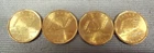 4 CANADIAN $1 LOONIE COINS - 2010 SASK ANNIVERSARY