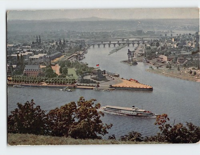 #ad Postcard The Rhine Deutsches Eck Koblenz Germany $8.99