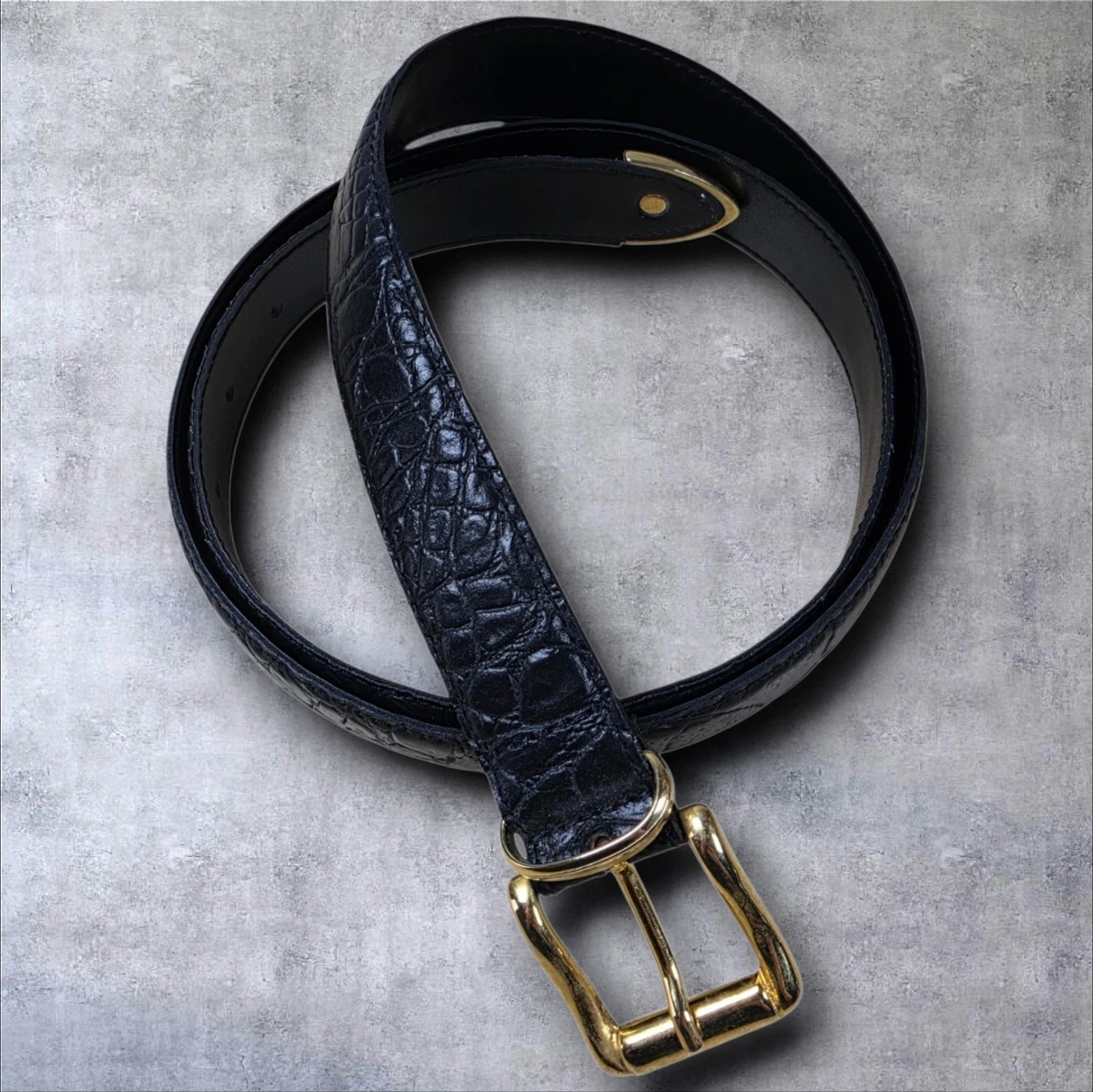 Sherry Cassin crocodile-embossed leather belt in brown Retail $315 - Sherry Cassin NY Black | Mercari main image 2