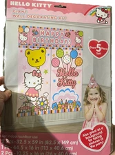 Hello Kitty Scene Setter Wall Decorating Kit 5 Pieces Birthday Party Decorations