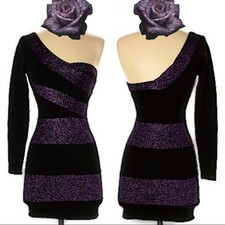 Small one shoulder purple & black forever21 dress
