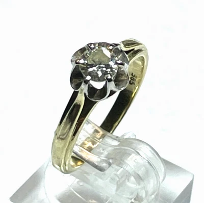585 Gold 14 K Ring Solitär Brillant 0,5ct. Juwelier Qualität RG 54 Verlobung - Bild 1 von 4