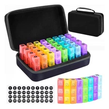 31Days Pill Box One Month Pill Dispenser Organizer AM PM Twice/Day Monthly Case☆
