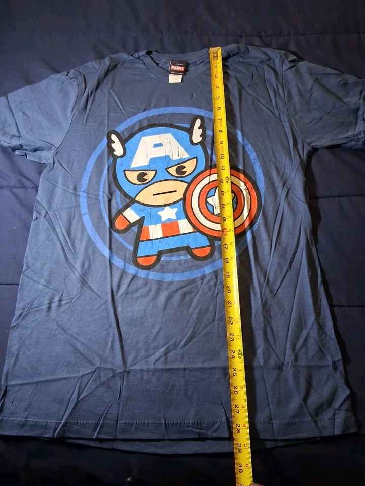 Camiseta grande Tokidoki x Marvel HOMBRE Capitán América azul Adios Foto 3 de 4