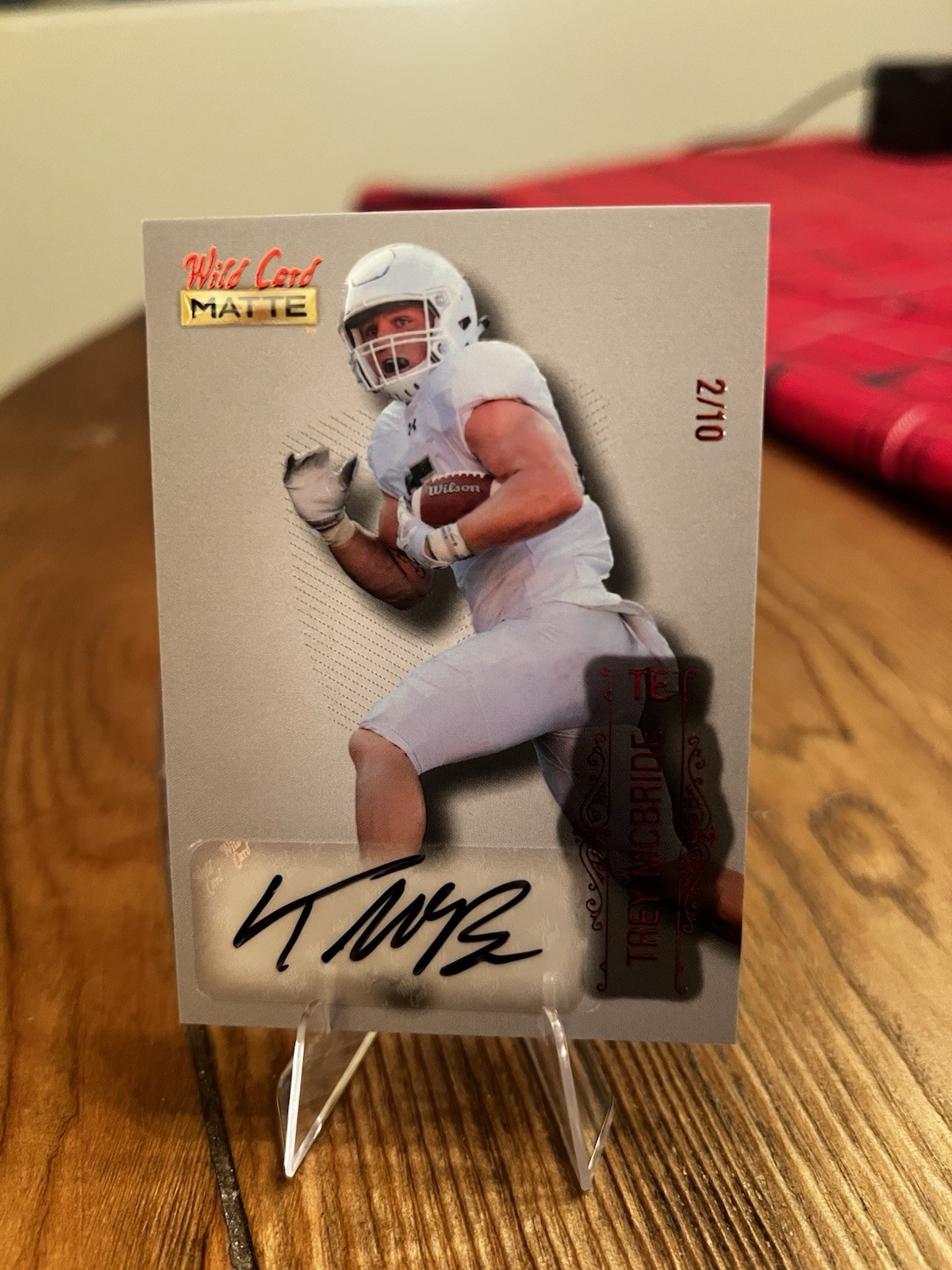Trey McBride Wild Card Matte Black Draft Pick Premium Autographs #MBA Red Foil
