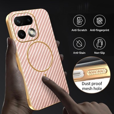 Phone Case Carbon Fiber Electroplated Bumper Soft Cover For Realme 16 Pro