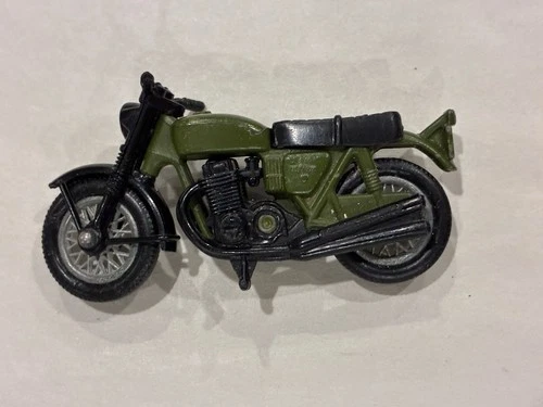 1974 Matchbox #18 Lesney Hondarora Military Green Motorcycle (no box)