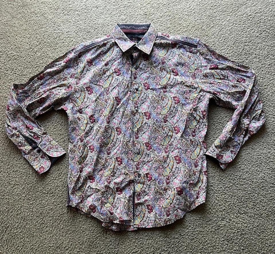 Camisa ROBERT GRAHAM - BOTONES CALAVERA CRISTAL / PAISLEY Espalda Bordada 2XL Foto 2 de 4