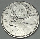 1939 Canada 25 Cents Silver Quarter🇨🇦. Amazing Condition For This Year