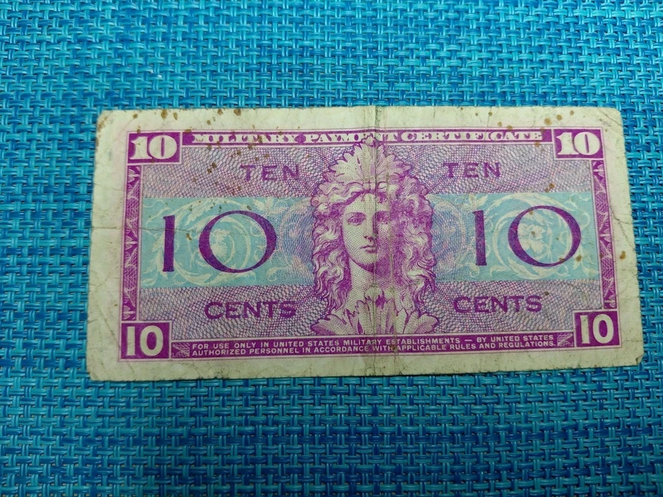 🇺🇸 USA Military Payment 10 cents series 521  banknotes 102925-29 - Image 2 of 2