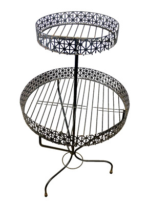 Mid Century ATOMIC Wire FRENCH MODERNIST Plant Stand MATEGOT Era TRIPOD Table