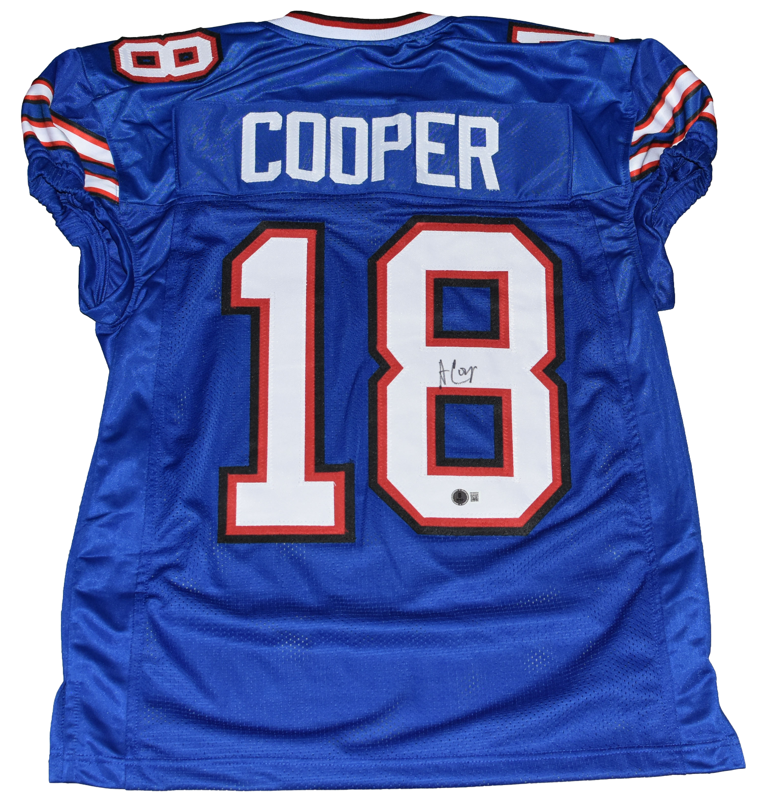 Amari Cooper Autographed Signed Buffalo Bills #18 BLUE GAME CUT JERSEY BECKETT 