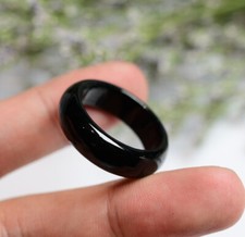 Video Certified Black Green A JADE Jadeite Circle RING USA.10.25       507346