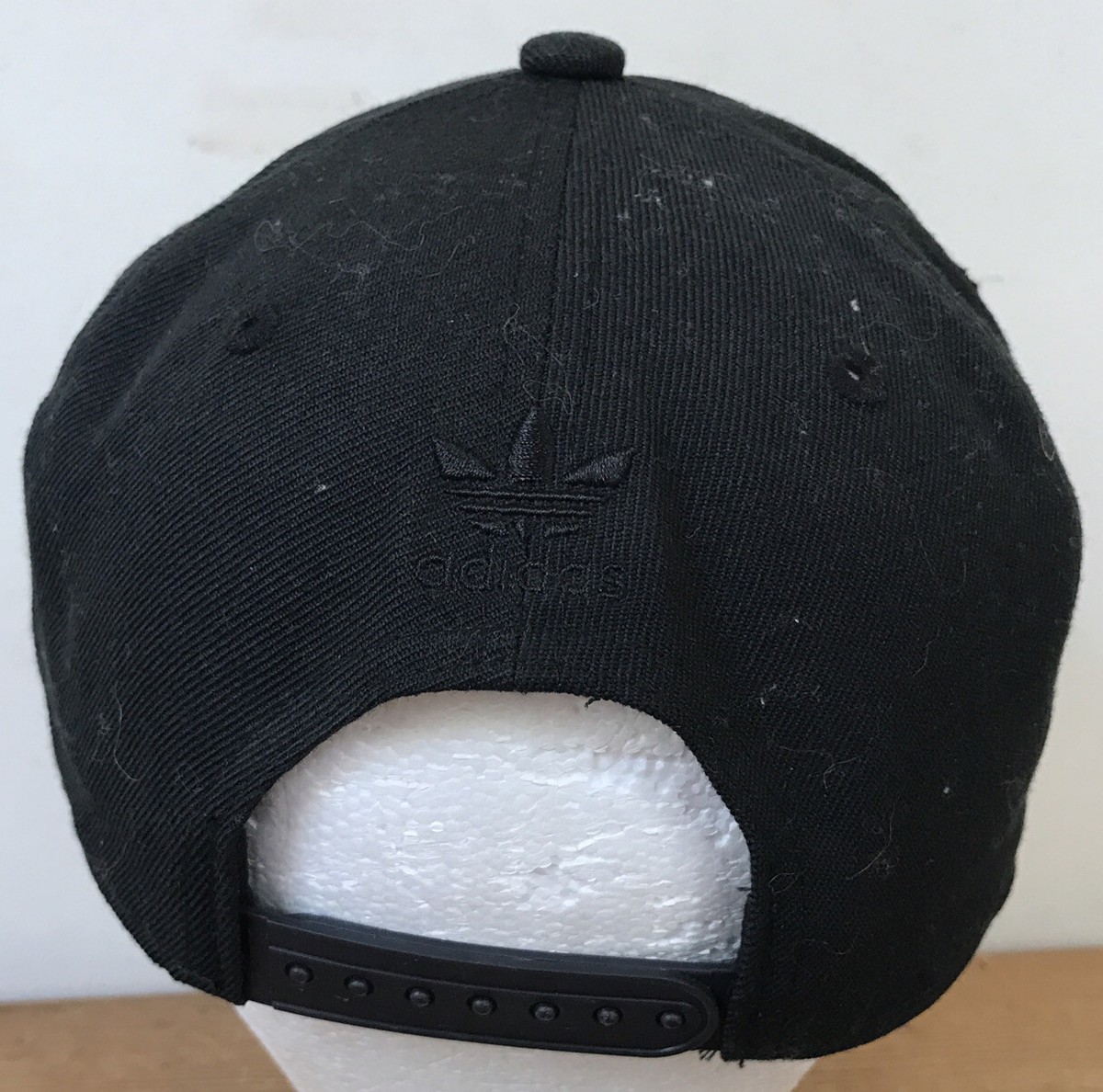 Adidas All Black Embroidered Logo Wool Blend Baseball Cap Hat