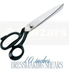 Right-Handed Dressmaking Shears 10" – Heavy Duty Fabric & Leather Scissors