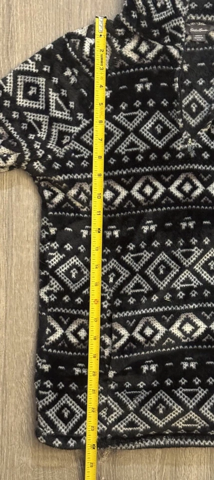 Chaqueta pulóver polar Eddie Bauer 1/4 cremallera blanca y negra para mujer mediana Foto 4 de 4