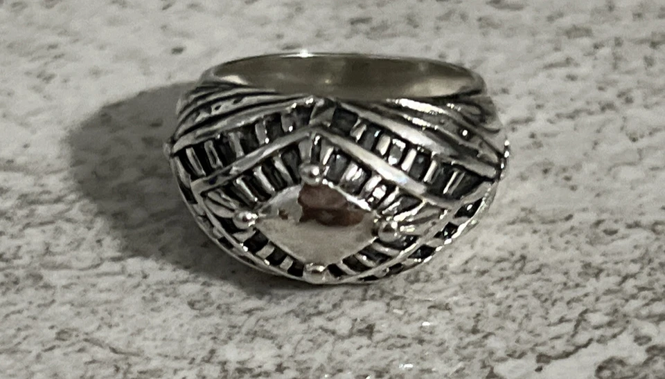 Silpada Regalia Sterling Silver 925 Etched Hammered Dome Ring Size 6 R32686 - Image 3 of 4