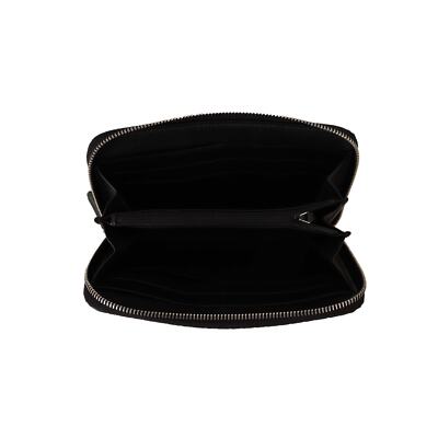 NEW Gucci Embossed Leather Zip Around Micro GG Logo Wallet Black