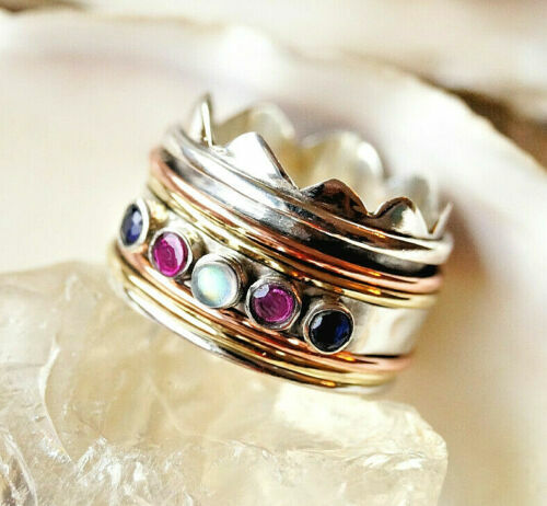 Bague Femme Carrée - Saphir Rouge Pourpre Et Diamants - Acier - Taille Ajustable - Neuf Avec étiquettes