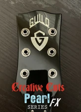 Guild G Shield logo Aged Pearl Guitar Headstock Logo Vinyl Sticker Decal 