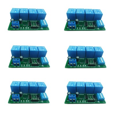 6xDC5V/12V/24V 4ch Dip Switch relay module Flip-Flop Latch Bistable Self-locking