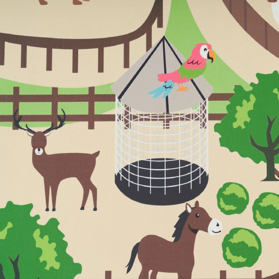 Kinder-Teppich, Spiel-Teppich Für Kinderzimmer, Zoo Mit Tiger, Bär, Löwe, Bunt - Bild 4 von 4